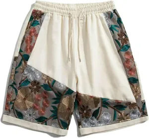 Summer Men Japanese Embroidery Shorts Men Casual Chinese Style Beach Shorts Male Boardshort