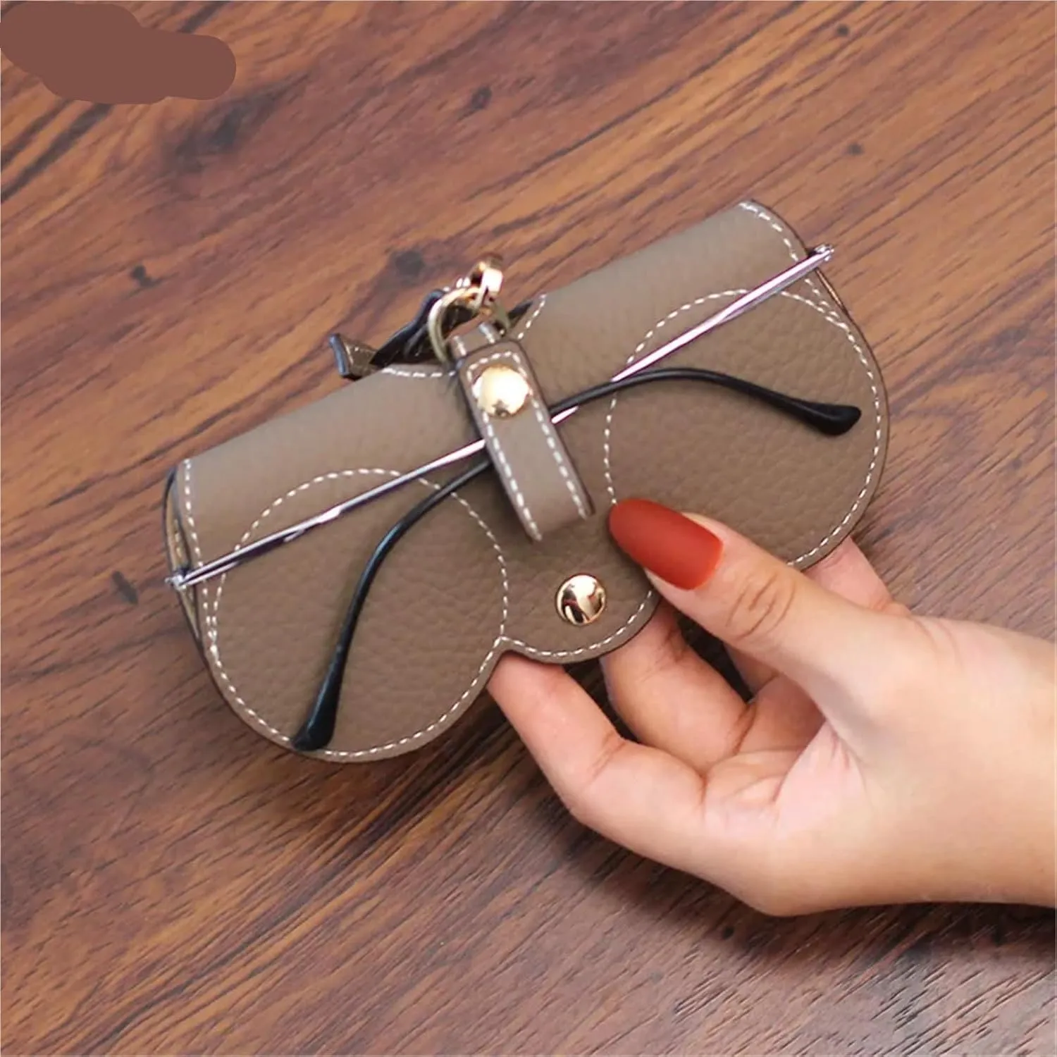 Sunglasses Bag Cute Portable genuine leather Glasses Case Protective Cover Men Women Glasses Clip Fashion Eyeglass Bag