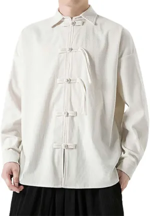 Tai Chi Clothing Chinese Traditional Uniform Tops Kung Fu Clothes Luxury Flowered Printed Button Down Satin Shirt Big&Tall