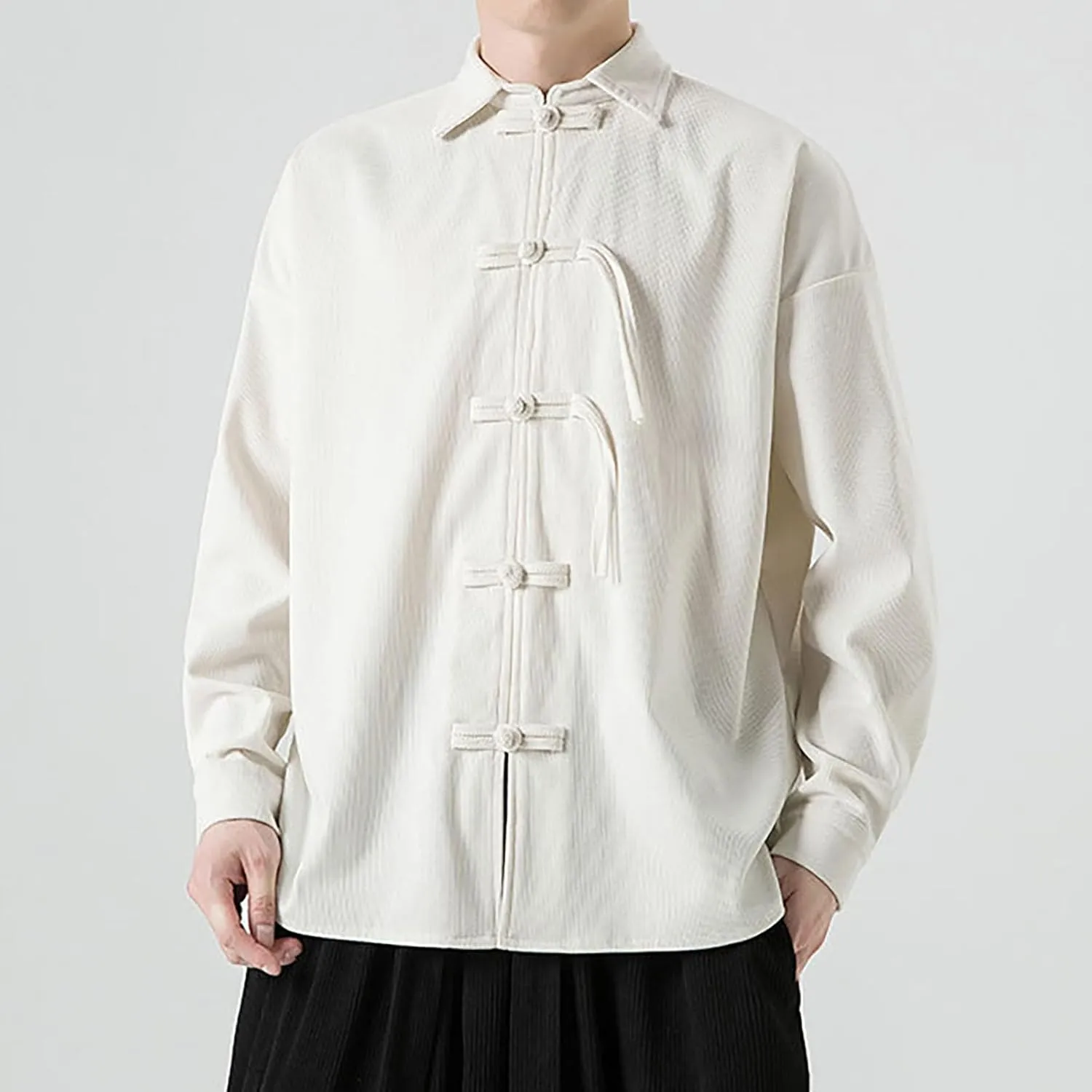 Tai Chi Clothing Chinese Traditional Uniform Tops Kung Fu Clothes Luxury Flowered Printed Button Down Satin Shirt Big&Tall