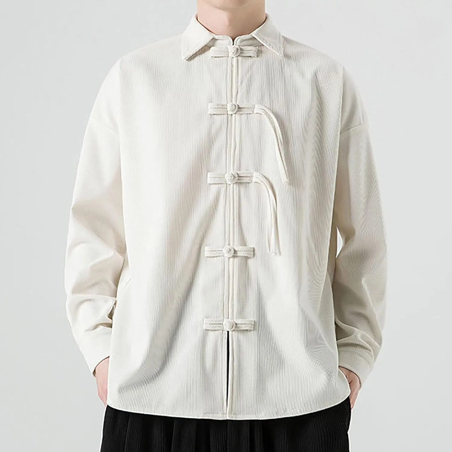 Tai Chi Clothing Chinese Traditional Uniform Tops Kung Fu Clothes Luxury Flowered Printed Button Down Satin Shirt Big&Tall