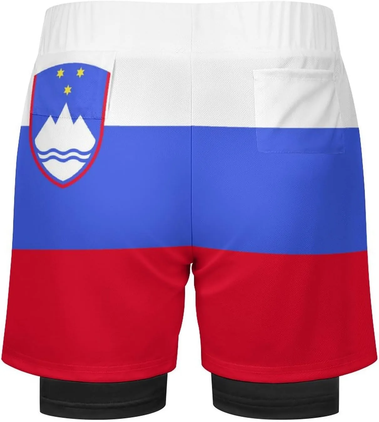 TAIZIYEAH Beach Shorts Slovenia Flag Men's Casual Swimming Trunks with Pockets Quick-Drying Sports Beach Pants XL