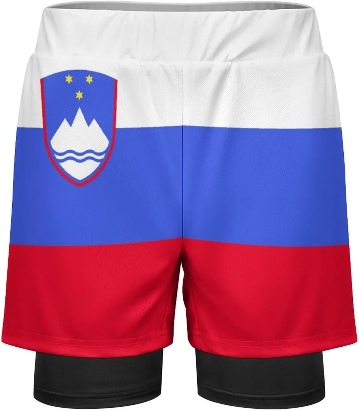 TAIZIYEAH Beach Shorts Slovenia Flag Men's Casual Swimming Trunks with Pockets Quick-Drying Sports Beach Pants XL