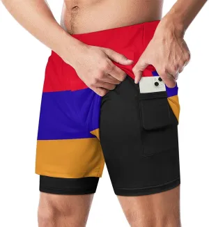 TAIZIYEAH Men's Sports Beach Pants Armenian Flag Swim Trunks Walk Short Fashion Quick Dry Beach Shorts L