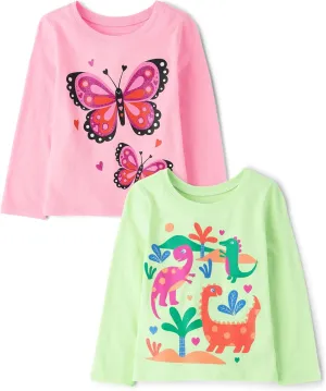 The Children's Place baby-girls And Toddler Assorted Everyday Long Sleeve Graphic T-shirts,multipacks