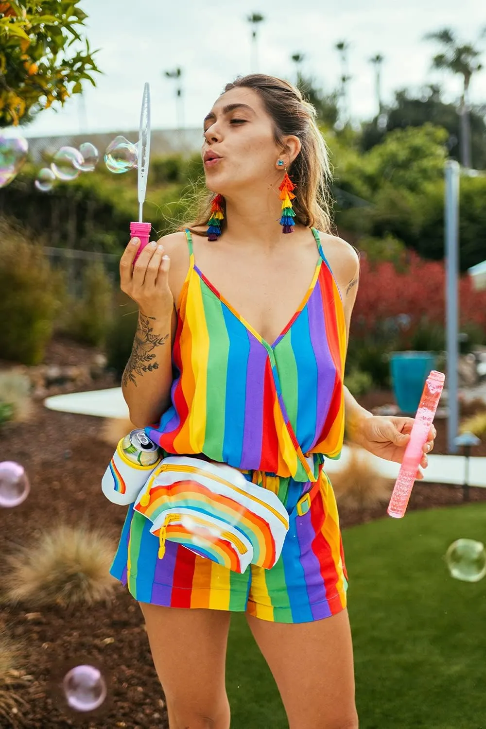 Tipsy Elves Pride Rompers for Women - Womens Casual Sleeveless Jumpsuits - Rainbow Short Romper Dresses for Women Summer