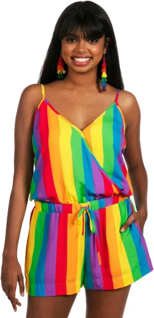Tipsy Elves Pride Rompers for Women - Womens Casual Sleeveless Jumpsuits - Rainbow Short Romper Dresses for Women Summer