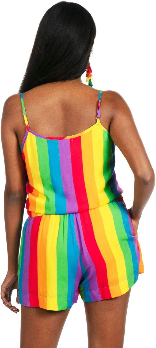 Tipsy Elves Pride Rompers for Women - Womens Casual Sleeveless Jumpsuits - Rainbow Short Romper Dresses for Women Summer