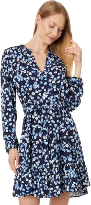 Tommy Hilfiger Women's Paisley Band Collar Dress
