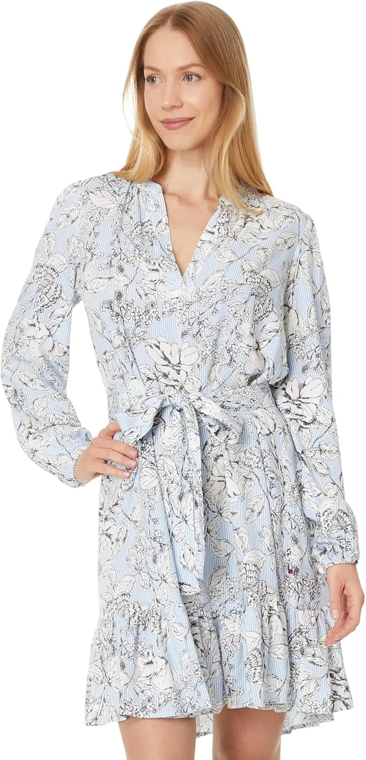 Tommy Hilfiger Women's Paisley Band Collar Dress