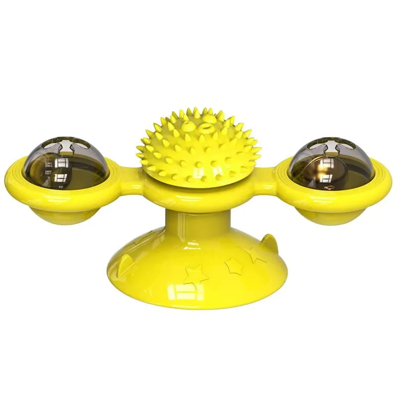 Toys uncomfortable pet supplies sucker turntable tease stick rotating windmill small kitten toy self hi