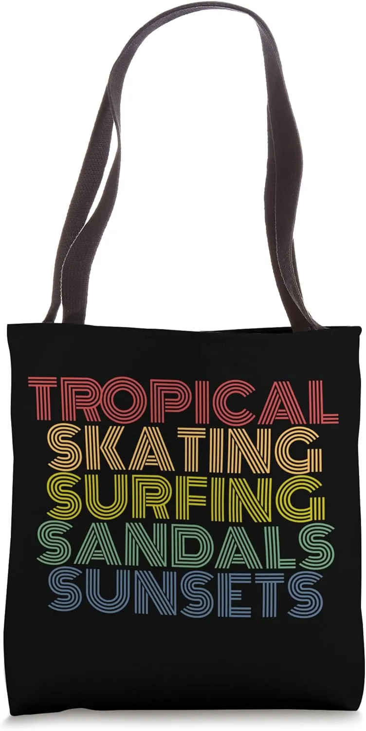 Tropical Skating Surfing Sandals Sunsets Tote Bag