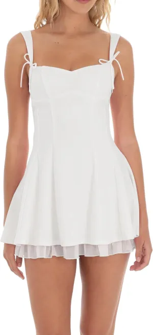 UAURORAO Women Y2k Lace Mini Dress Ruffle Strap Short Formal Grad Dress Lace Up Backless A Line College Dresses