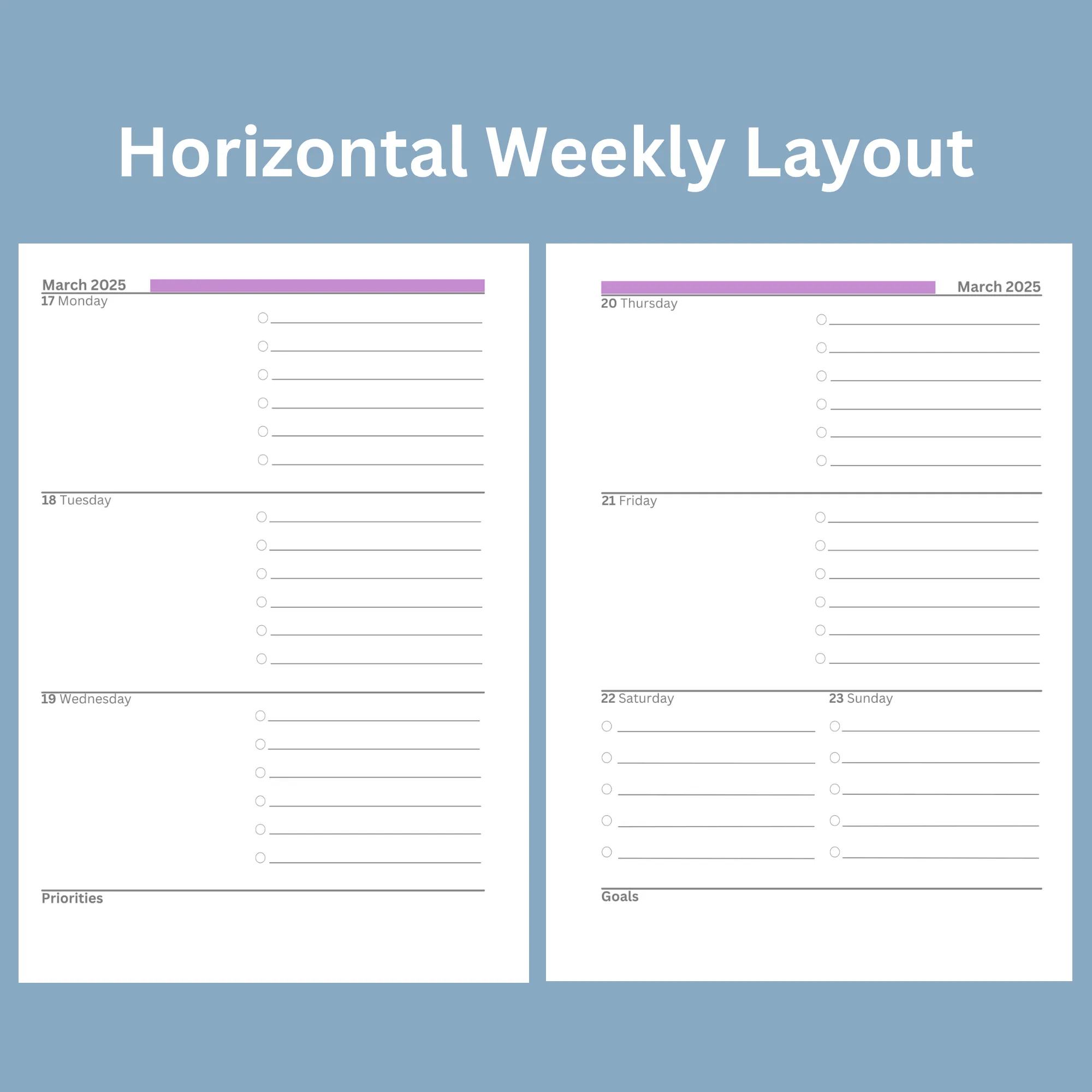 ULTIMATE WEEKLY DUO Planner 2025:  Lilacs