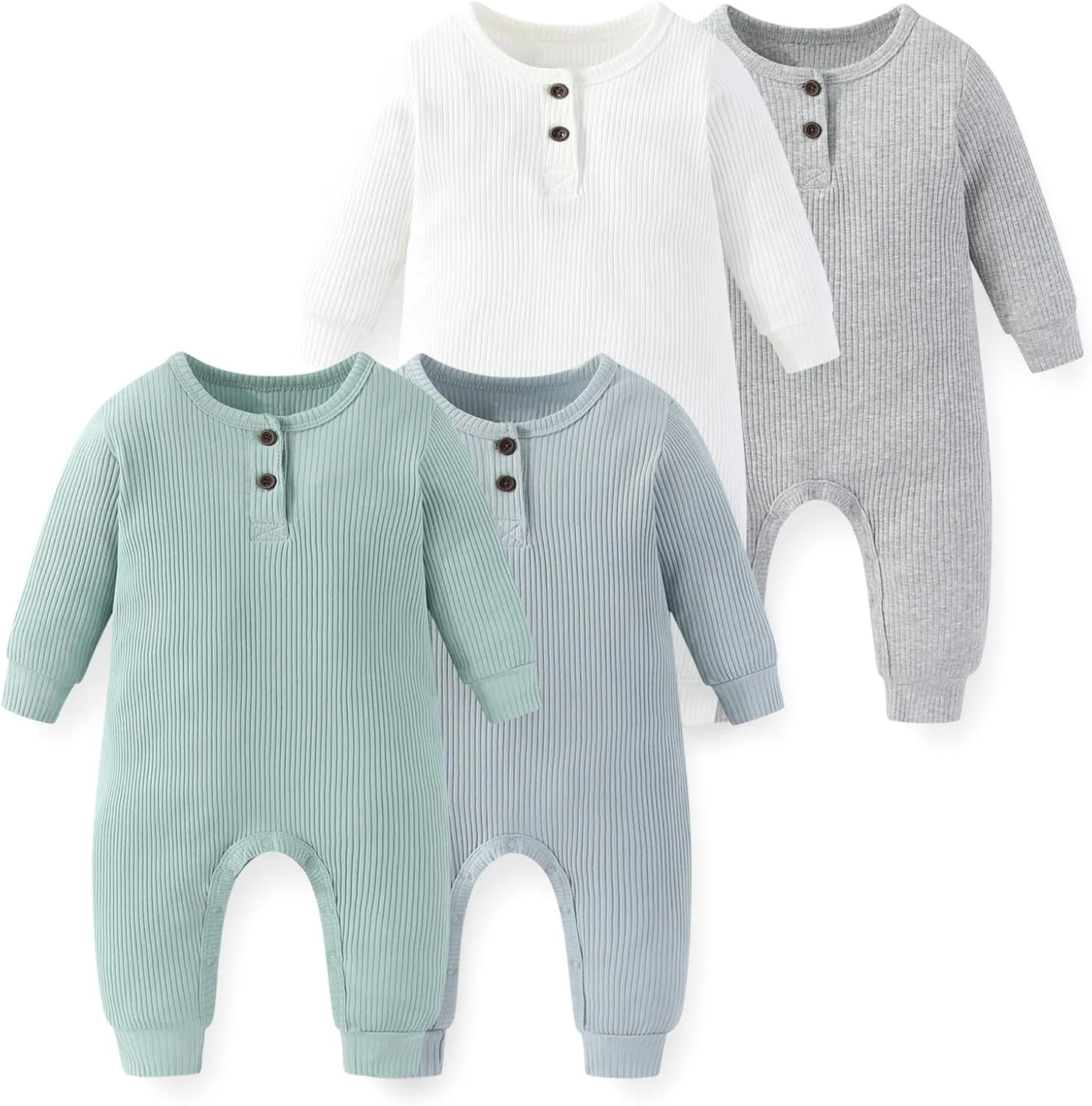 Unisex Long Sleeve 4-Pack Baby Romper infant Boy Girl Jumpsuits 0-24Months New Born Outfits