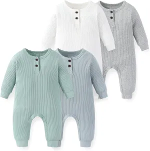 Unisex Long Sleeve 4-Pack Baby Romper infant Boy Girl Jumpsuits 0-24Months New Born Outfits