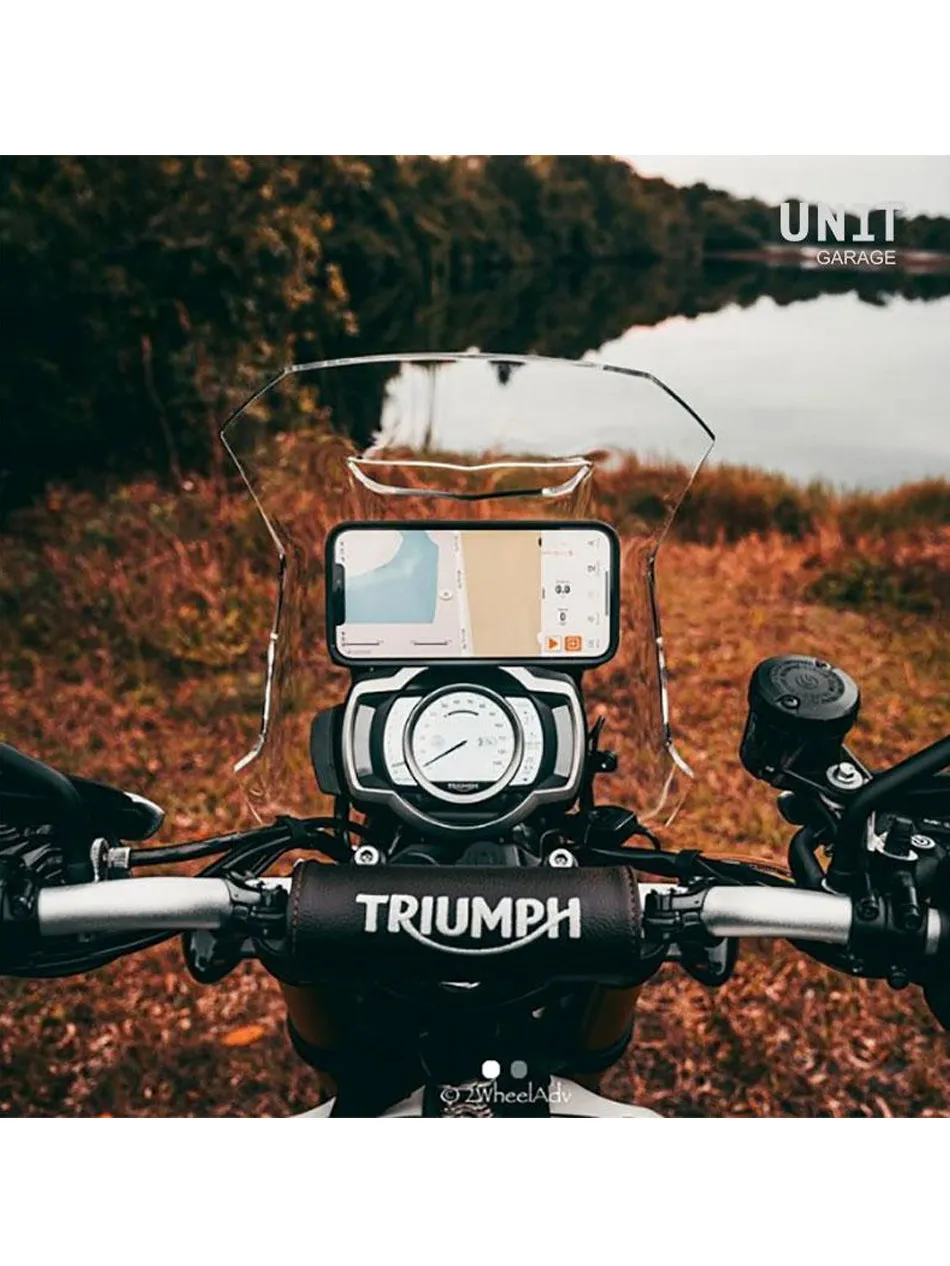 UNIT Garage Windshield with GPS support for Triumph Scrambler 1200 XC-XE-X