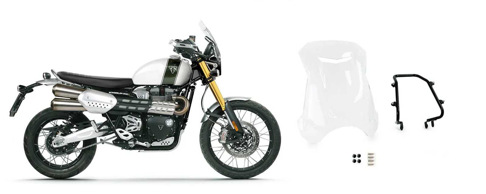 UNIT Garage Windshield with GPS support for Triumph Scrambler 1200 XC-XE-X