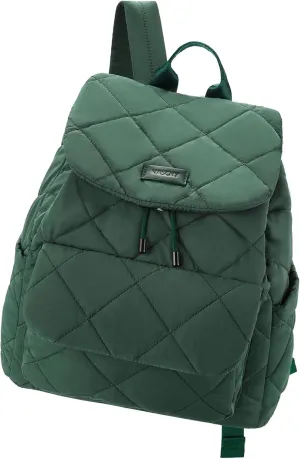 VASCHY Quilted Backpack Purse for Women, Lightweight Casual Puffer Flap Drawstring Backpack for Gym/Work/Travel/Hiking/Diaper Green