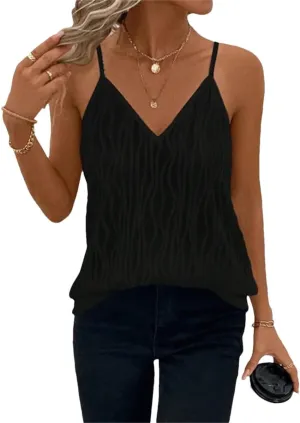 Women Summer Solid Camisole Vest Tops Sexy Basic Slim Crop T-Shirt Tee Pullover Tank Tops Black S