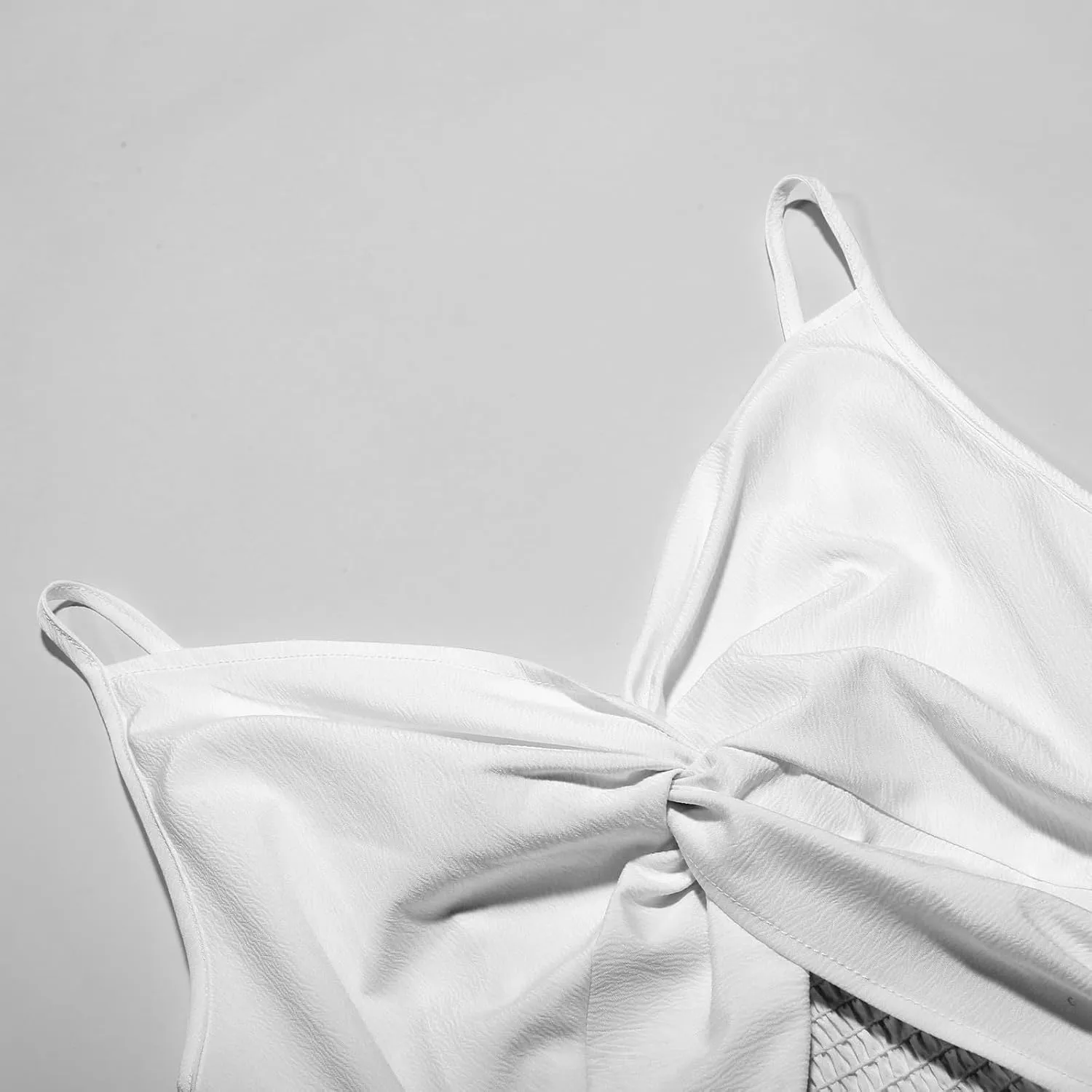 Women Summer Spaghetti Strap Dress Sexy Casual Double Layer Ruffle V Neck Cutout Dresses Beach Cocktail Party Mini Dresses