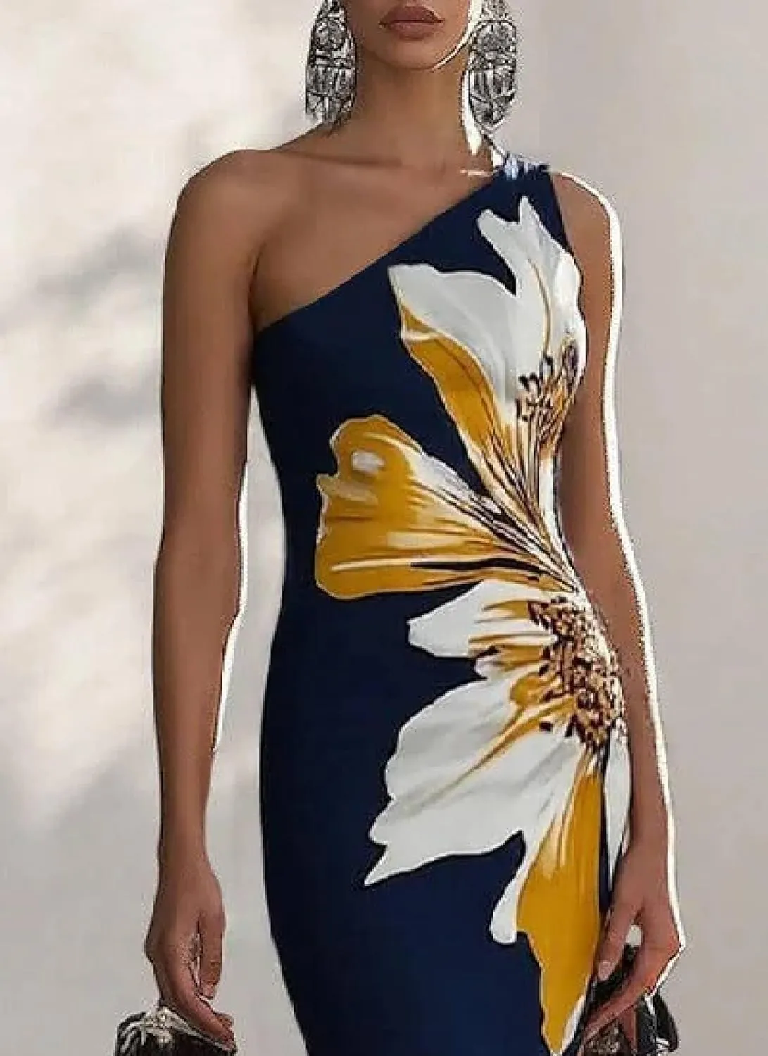Women's 2025 Summer Sexy Bodycon Maxi Dress Boho Floral Print Elegant V Neck Formal Cocktail Wedding Guest Dresses