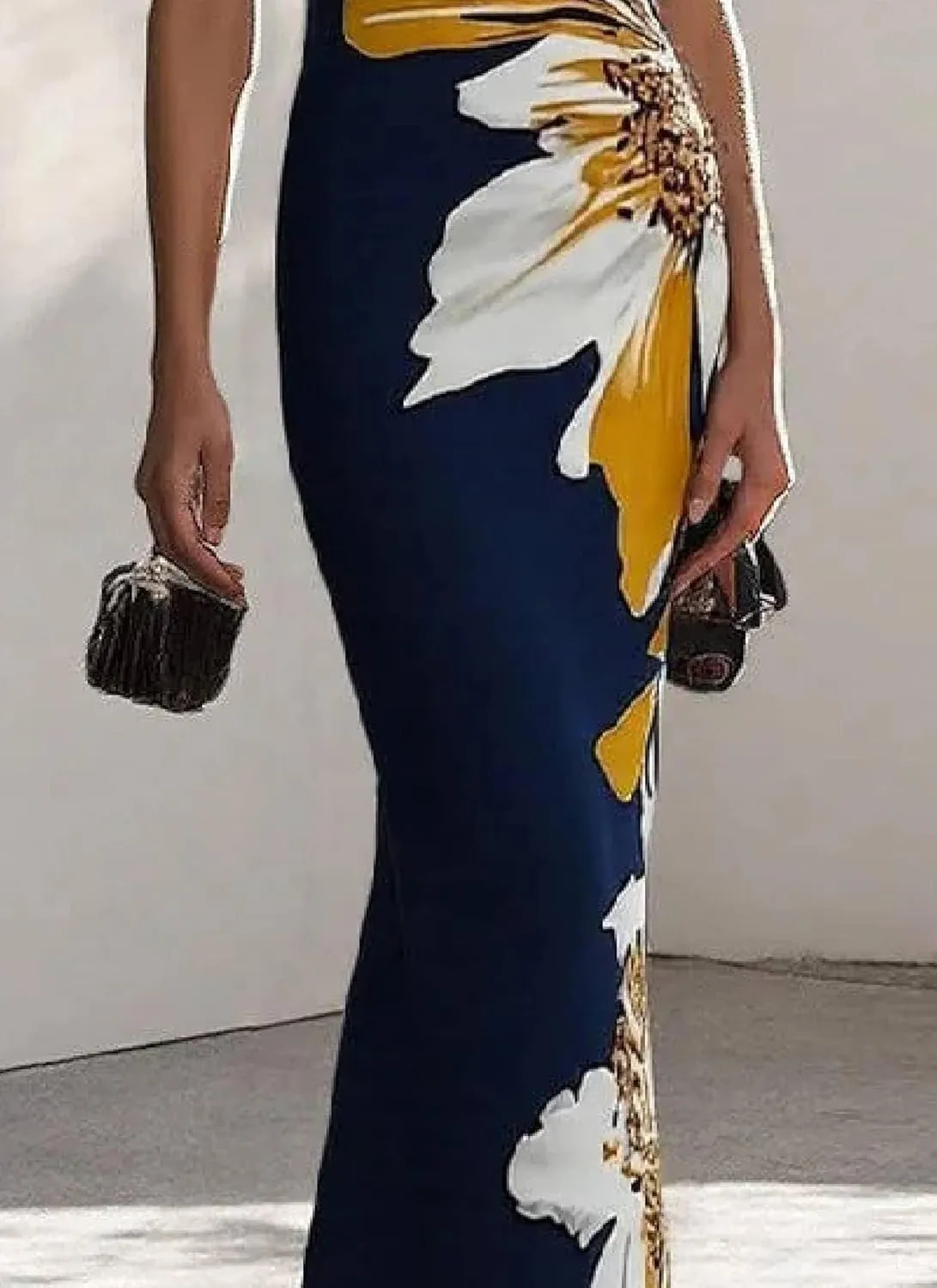 Women's 2025 Summer Sexy Bodycon Maxi Dress Boho Floral Print Elegant V Neck Formal Cocktail Wedding Guest Dresses