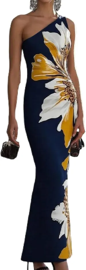 Women's 2025 Summer Sexy Bodycon Maxi Dress Boho Floral Print Elegant V Neck Formal Cocktail Wedding Guest Dresses