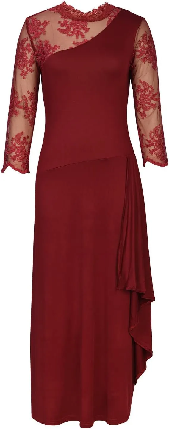 Womens Formal Dresses for Wedding Cocktail Floral Wedding Guest Formal Party Church Mother Bride Dress 2024