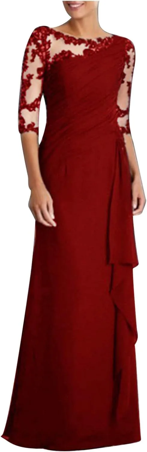 Womens Formal Dresses for Wedding Cocktail Floral Wedding Guest Formal Party Church Mother Bride Dress 2024