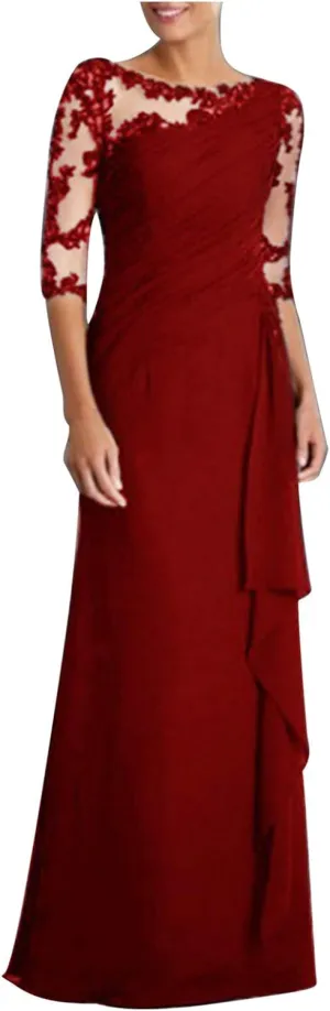 Womens Formal Dresses for Wedding Cocktail Floral Wedding Guest Formal Party Church Mother Bride Dress 2024