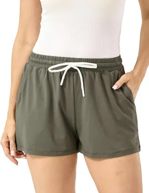 Womens Pajama Shorts Drawstring Waist Lounge Shorts with Pockets, Viscose Made from Bamboo