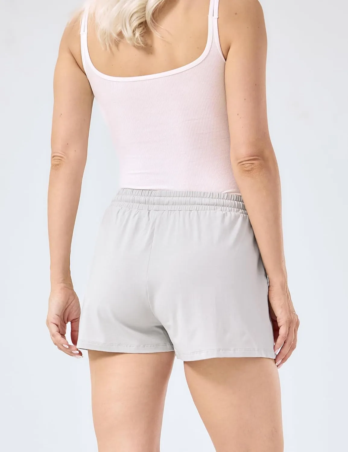 Womens Pajama Shorts Drawstring Waist Lounge Shorts with Pockets, Viscose Made from Bamboo