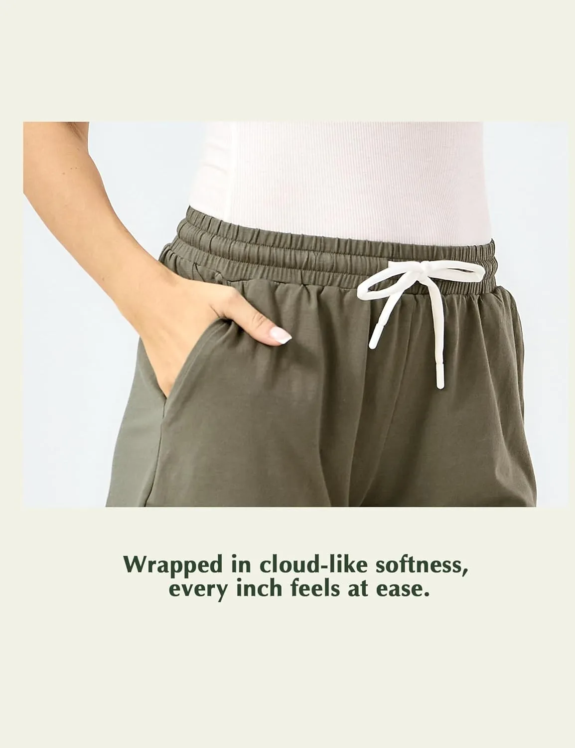 Womens Pajama Shorts Drawstring Waist Lounge Shorts with Pockets, Viscose Made from Bamboo