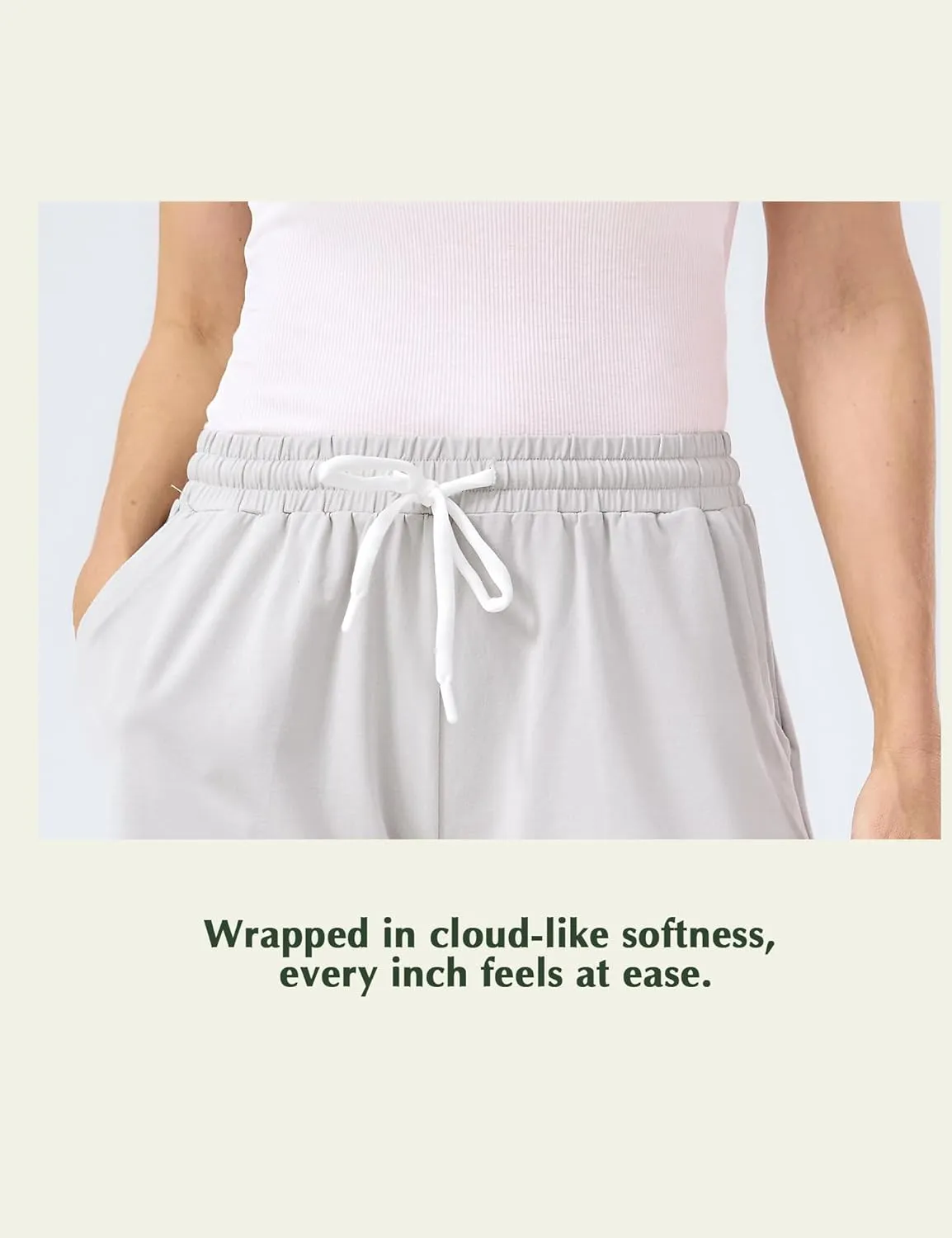 Womens Pajama Shorts Drawstring Waist Lounge Shorts with Pockets, Viscose Made from Bamboo