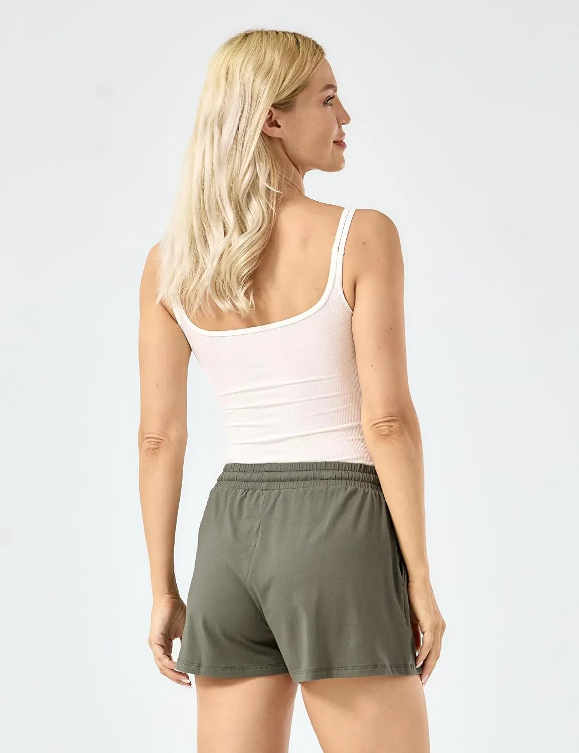Womens Pajama Shorts Drawstring Waist Lounge Shorts with Pockets, Viscose Made from Bamboo