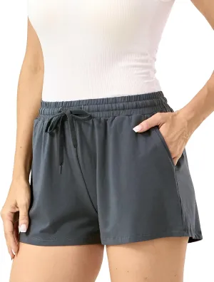 Womens Pajama Shorts Drawstring Waist Lounge Shorts with Pockets, Viscose Made from Bamboo
