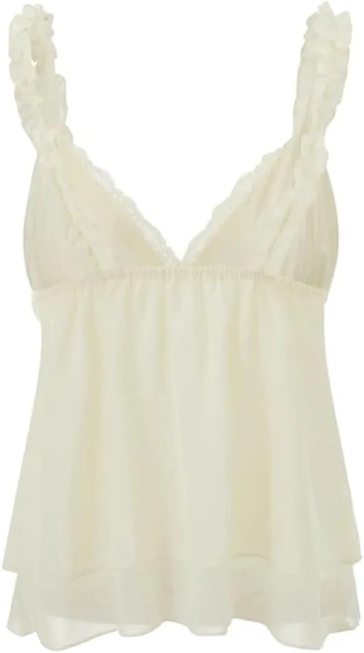 Womens Sexy Lace Trim Camisole Tank Tops Slim Fit Corset Cami Streetwear