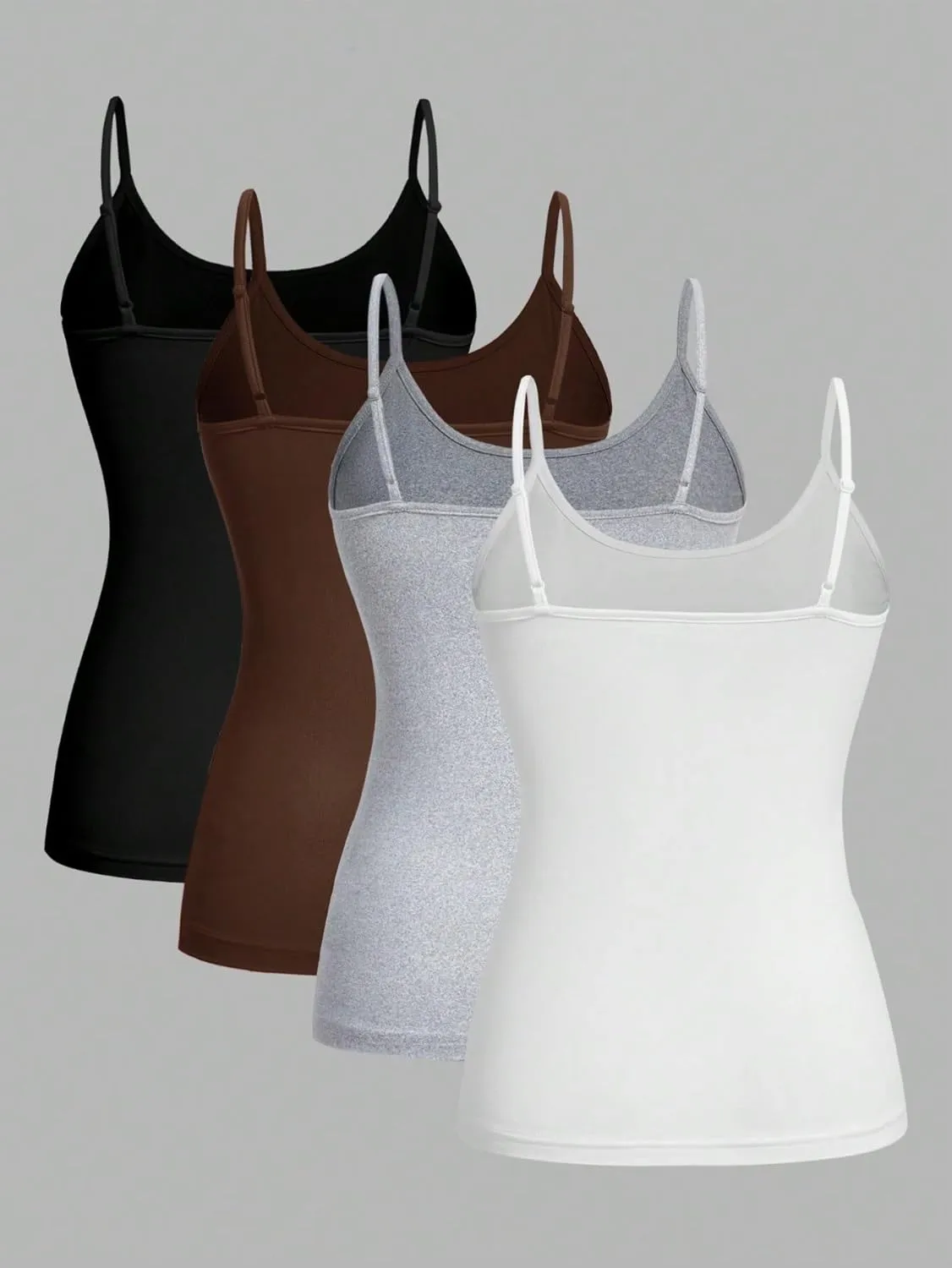 Women's Shirts 4pcs Pack Casual Camisole Tops Fitted for Women Fashion Camis Tank Tops