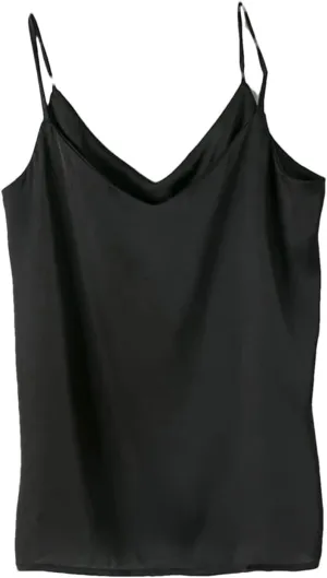Women's Sleeveless Satin Silk Tank Tops for Women Trendy Summer V Neck Basic Camisole