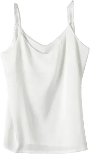 Women's Sleeveless Satin Silk Tank Tops for Women Trendy Summer V Neck Basic Camisole