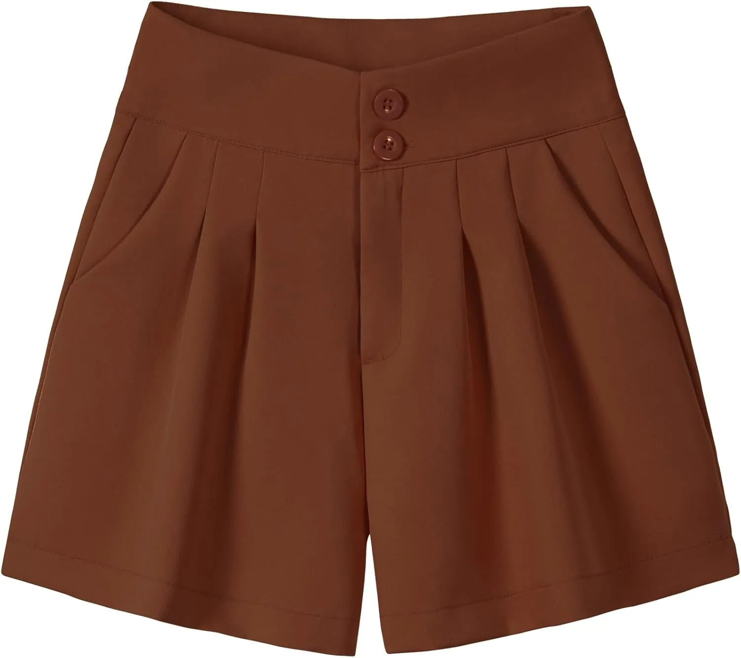 XinYangNi Women's Casual High Waisted Wide Leg Bermuda Shorts Summer Pleated Dressy Shorts with Pockets