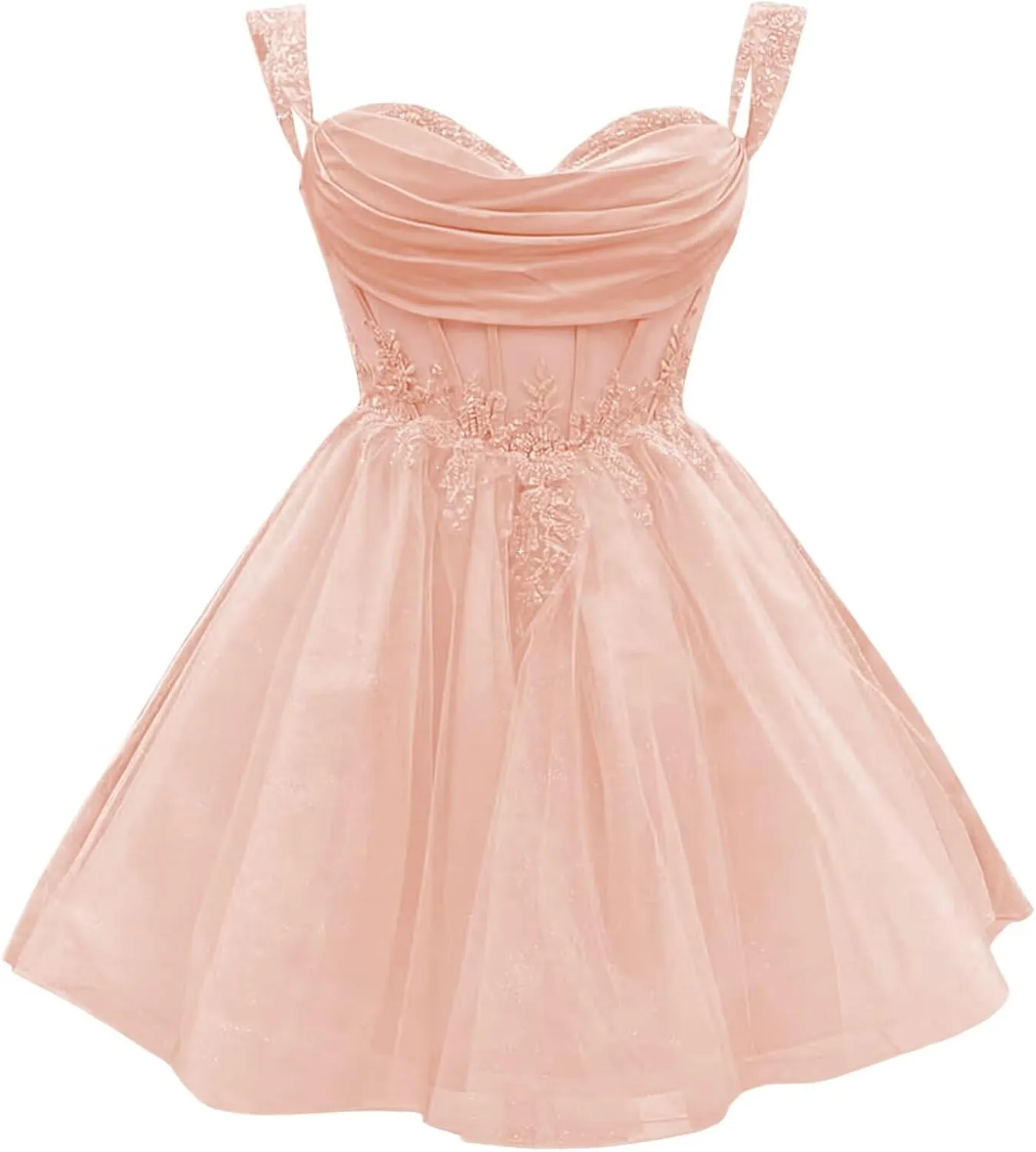 Youjiayi 3D Floral Tulle Homecoming Dresses for Teens Off Shoulder Beaded DAMA Dress for Quinceanera Lace Short Ball Gown