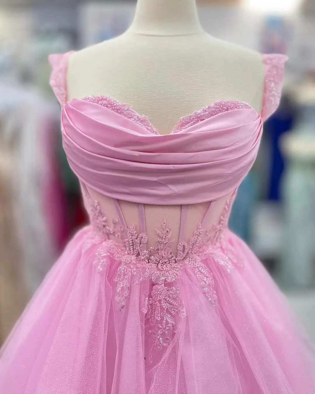 Youjiayi 3D Floral Tulle Homecoming Dresses for Teens Off Shoulder Beaded DAMA Dress for Quinceanera Lace Short Ball Gown