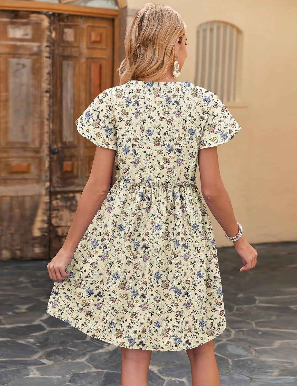 Zeagoo 2025 Spring Summer Cotton Linen Dress Beach Casual Button Down A Line Dress