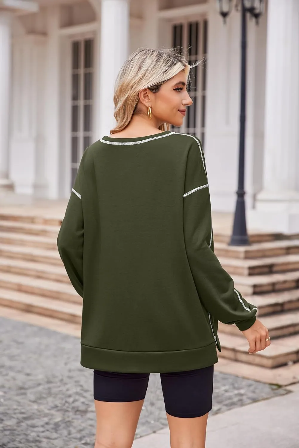 Zeagoo Womens Tops Long Sleeve Lightweight Shirts 2025 Spring Fashion Trendy Tops Crewneck Casual Sweatshirt